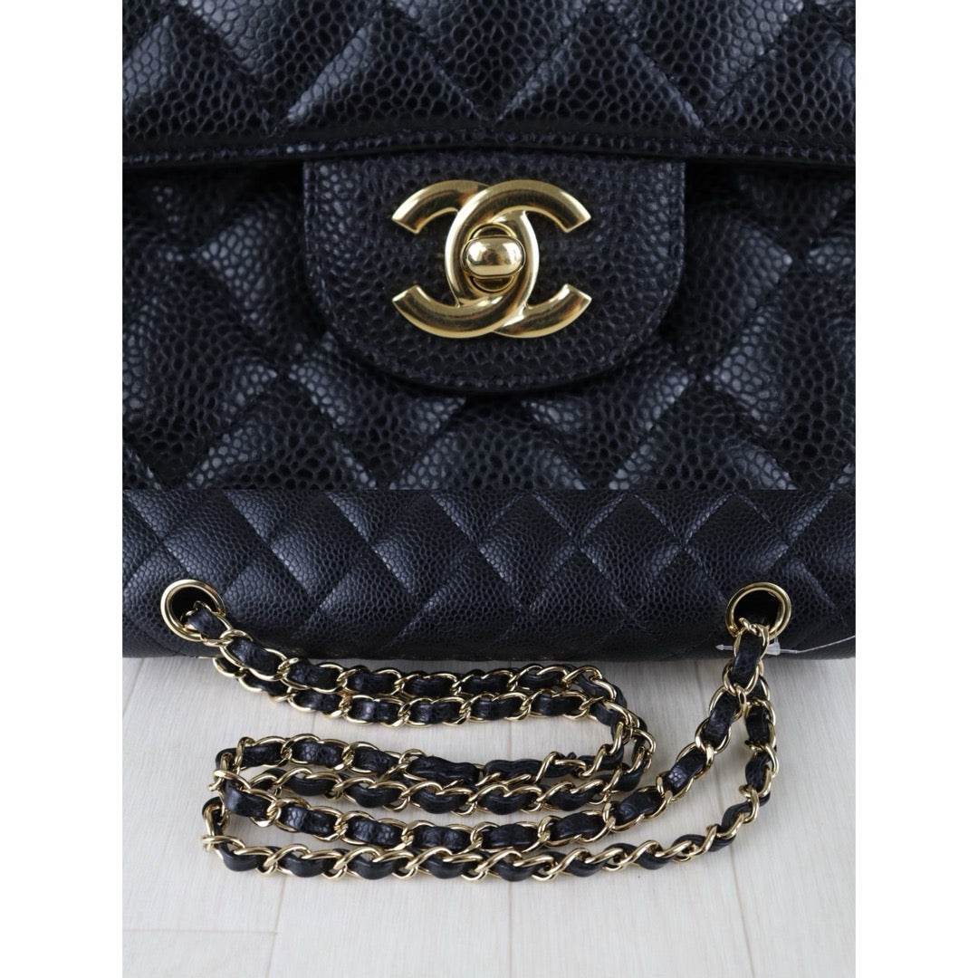Include Entrupy Certificate of Authenticity｜Very Good ( Rank A)｜ CHANEL Matrasse Chain Caviar Skin Medium Black  Made In 2010-2011 Year｜S26061505