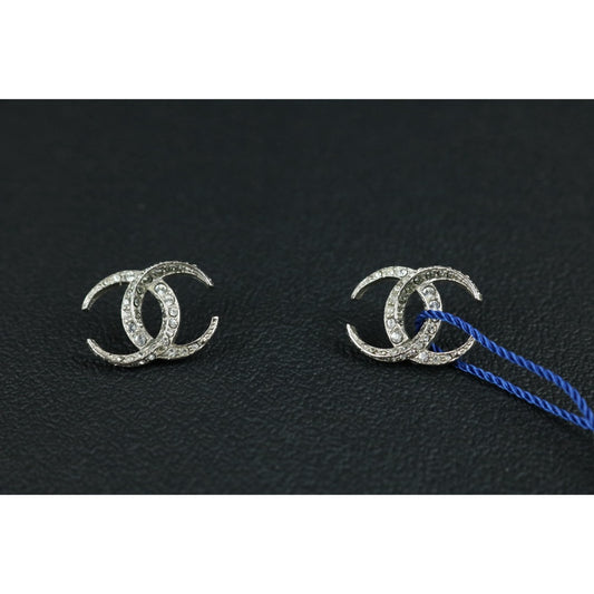 Include Authentic Detective Certificate of Authenticity｜Very Good ( Rank A) ｜CHANEL B15C COCO Mark Circlet Rhinestone Earrings Made In 2015Year｜S26070202