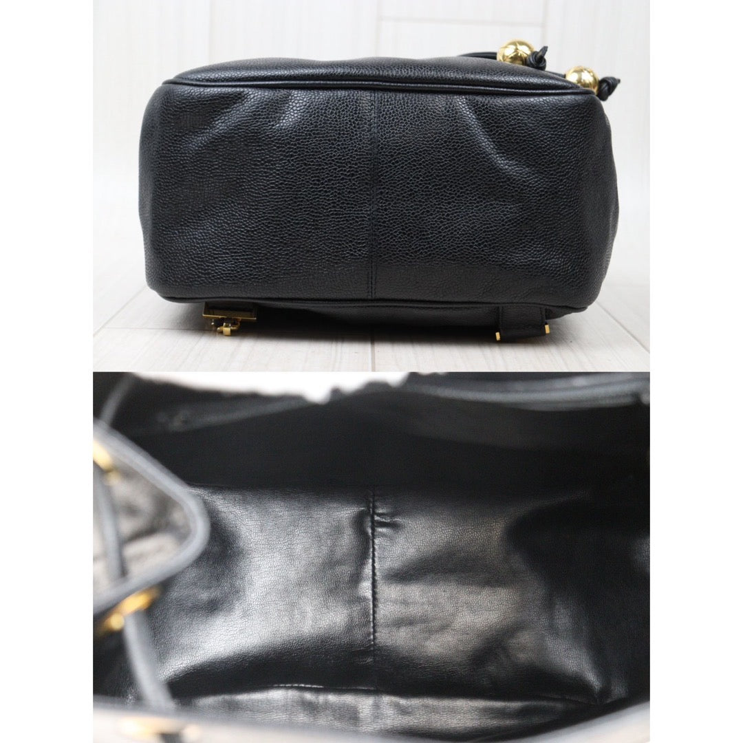Rank A｜ CHANEL Caviar Skin  Backpack Gold Hardware Made in 1996-1997 Year ｜A24060501