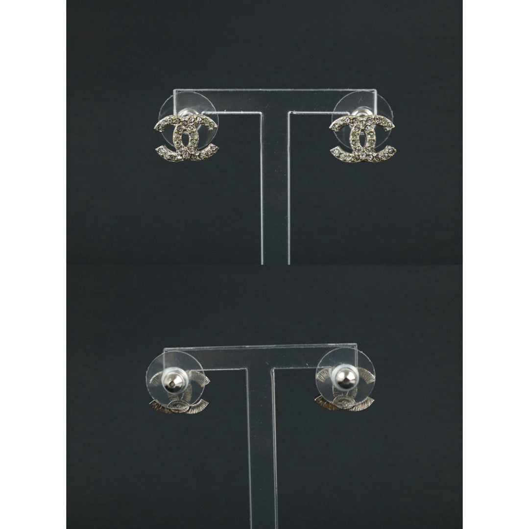 Include Authentic Detective Certificate of Authenticity｜Very Good ( Rank A) ｜CHANEL B15C COCO Mark Rhinestone Earrings Made In 2015Year｜S26051503