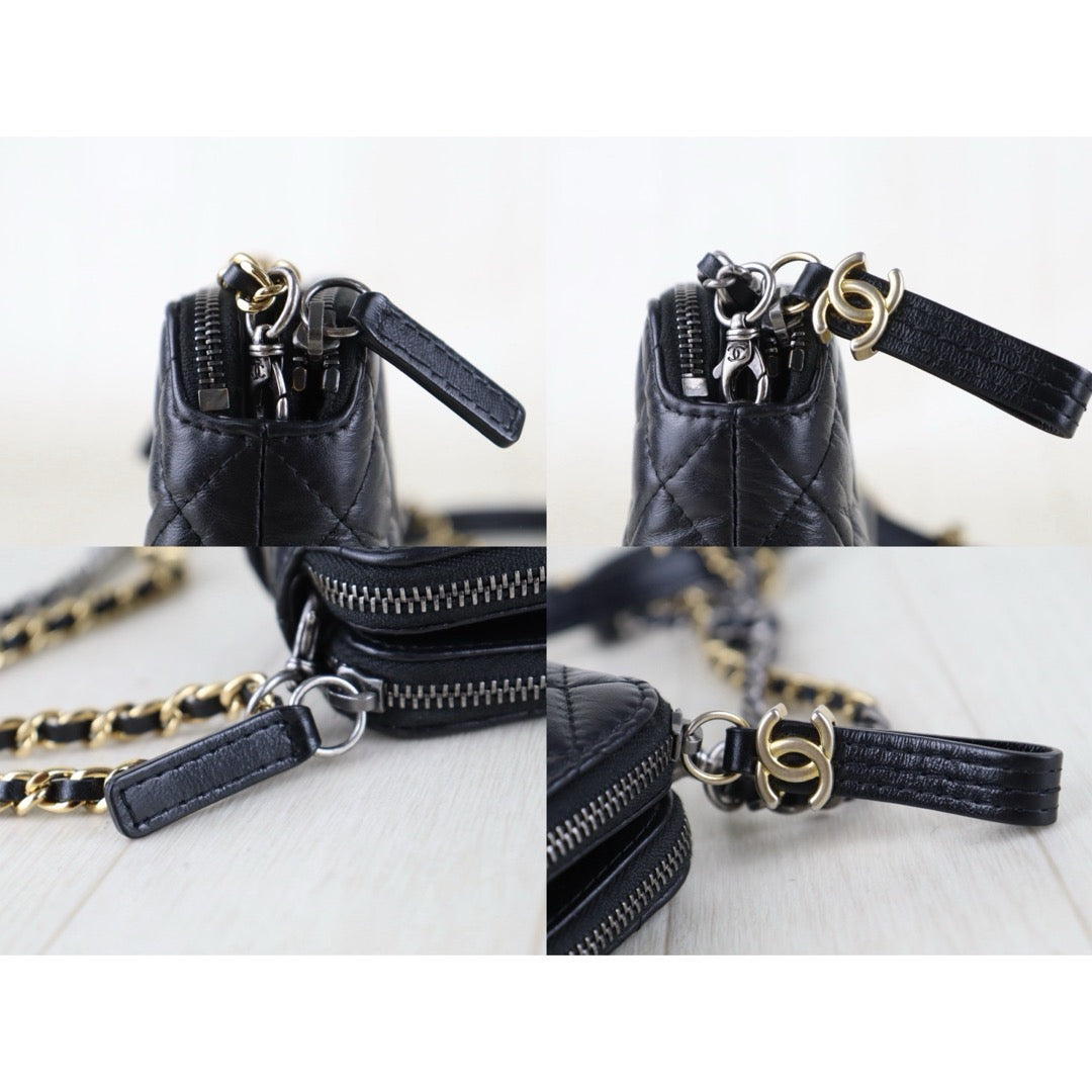 Include Entrupy Certificate of Authenticity｜Very Good ( Rank A)｜CHANEL Mini Gabrielle Aged Calfskin Shoulder Bag Black Made in 2019Year｜S26072548