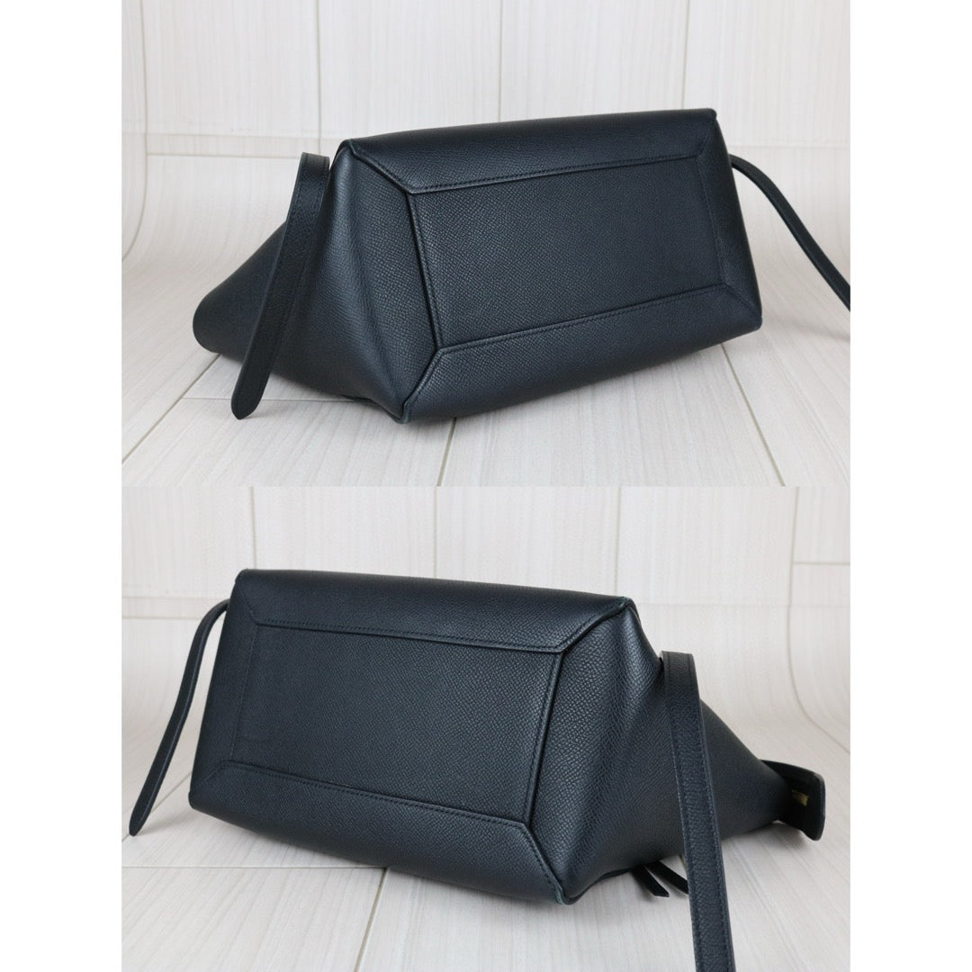 Good ( Rank AB)｜CELINE Leather Calf Belt Micro Handbag Shoulder Bag Black｜B25041505