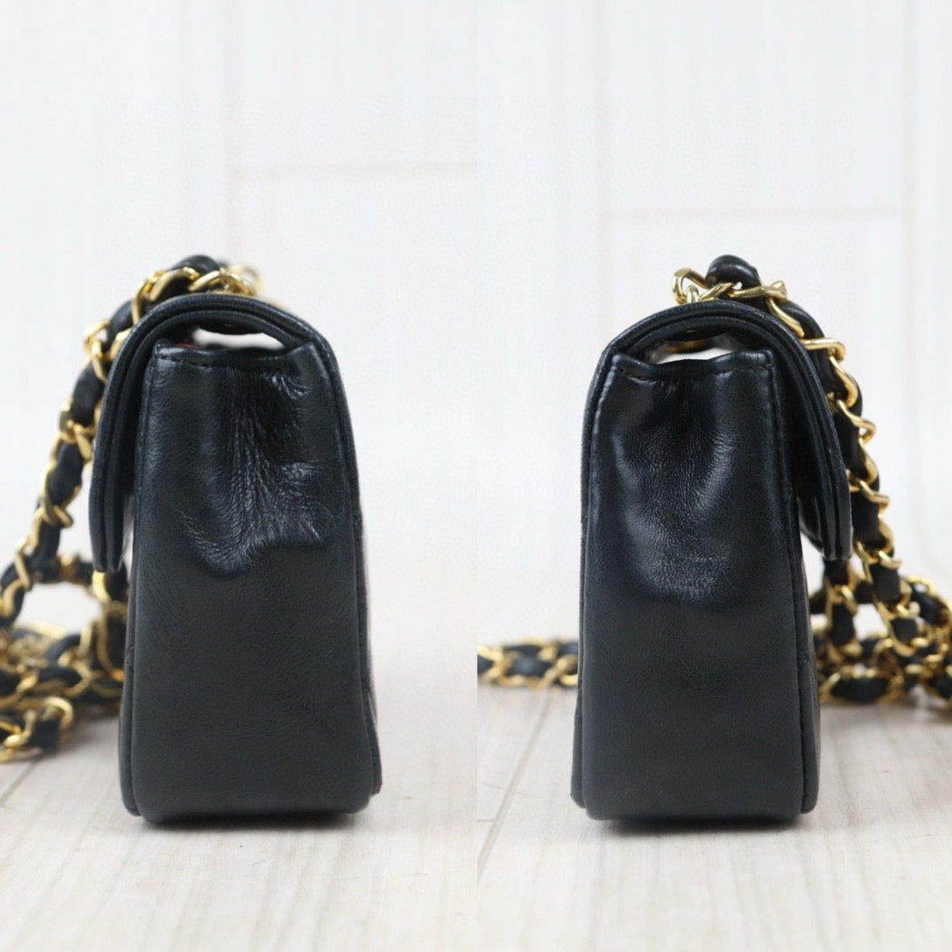 Good ( Rank AB) ｜ CHANEL  Lamb Skin Chain Mini CF  Shoulder Bag Made in 1986-1988Year ｜Y24082603