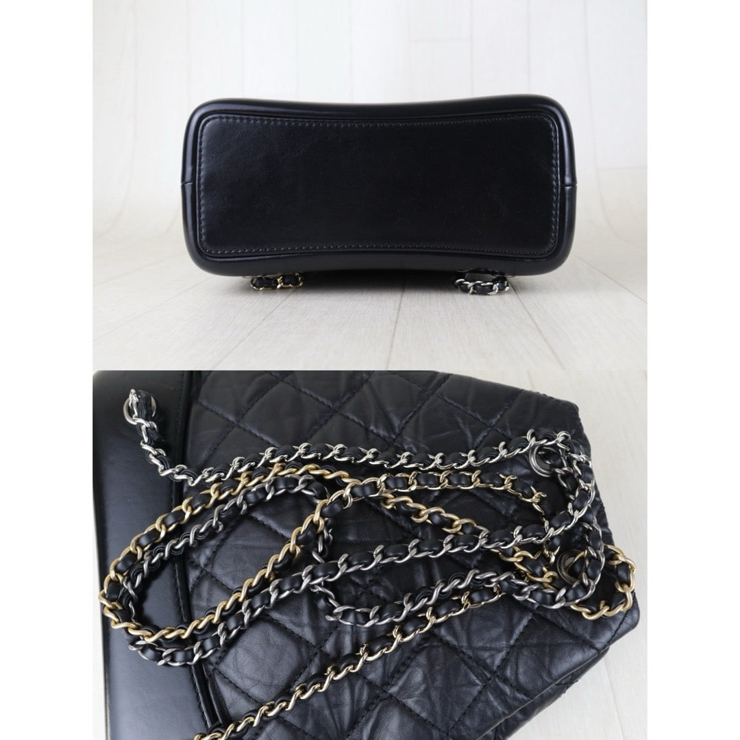 Include Entrupy Certificate of Authenticity｜Very Good ( Rank A)｜ CHANEL Gabrielle Calfskin Chain Backpack Black Made In 2020-2021Year｜S26083008