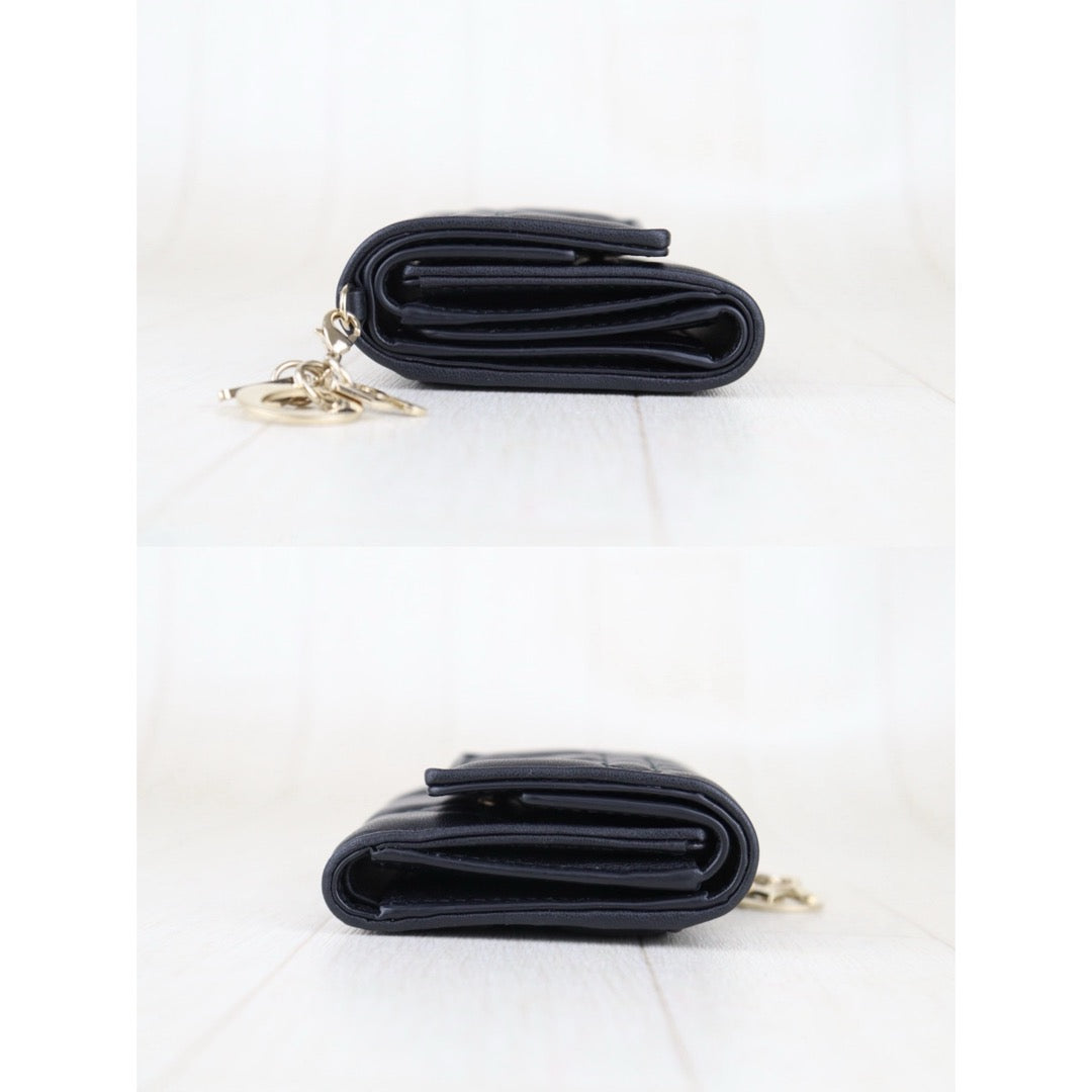 Very Good ( Rank A)｜ Dior Lamb Skin Black Wallet｜S25100503