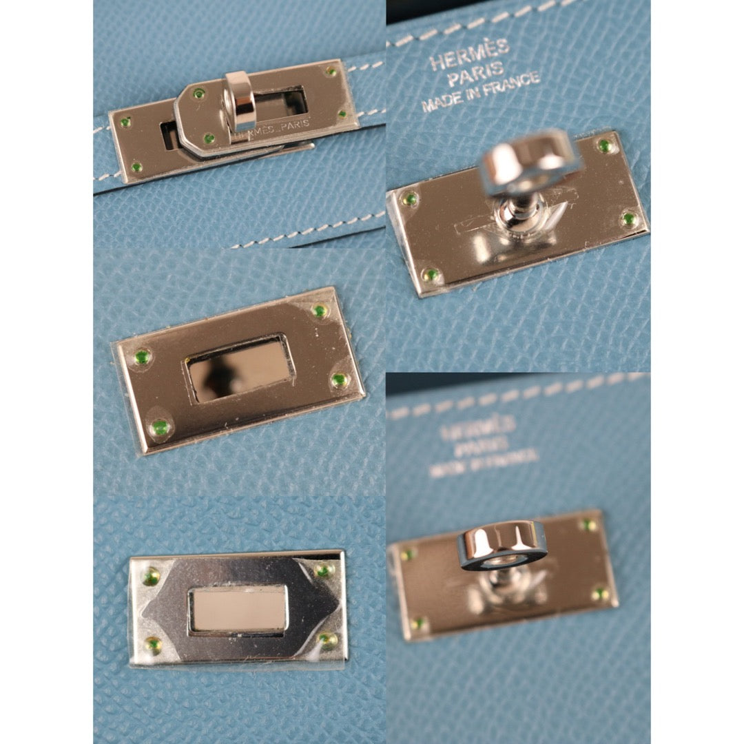 Excellent（Rank SA)｜ HERMES Epson Kelly Long Wallet Blue Jean □O Stamp Made In 2011Year｜X25121403