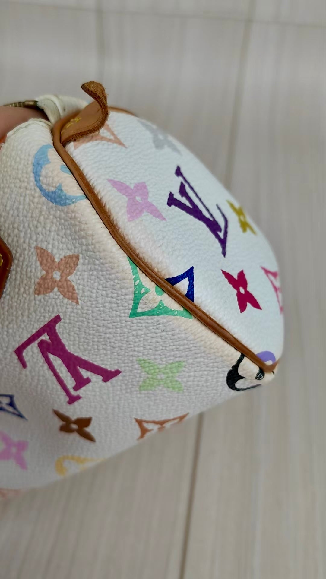 LV Multi Monogram Mini Speedy White Handbag