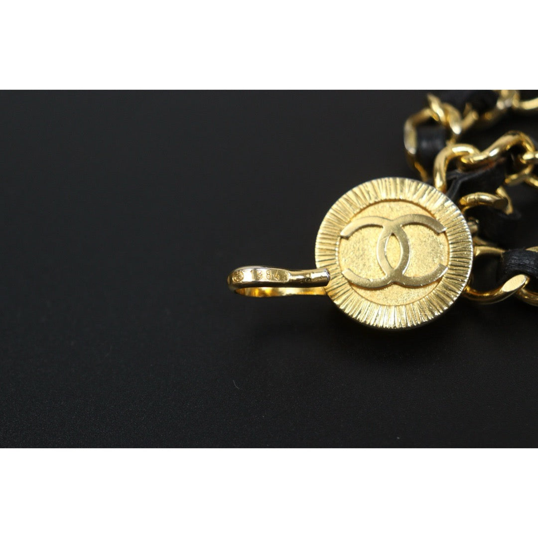 Very Good ( Rank A) ｜  CHANEL Vintage Matrasse  Coco Mark 24K Golden Plated Waist Chain｜S26030901