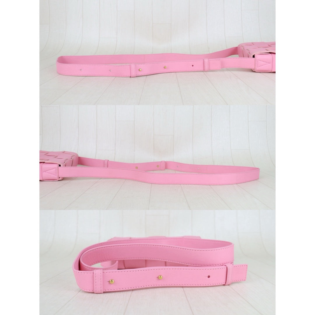 Include Entrupy Certificate of Authenticity｜Very Good ( Rank A)｜ Bottega Veneta Lamb Skin 2020 Cassette Shoulder Bag Pink｜S26041411
