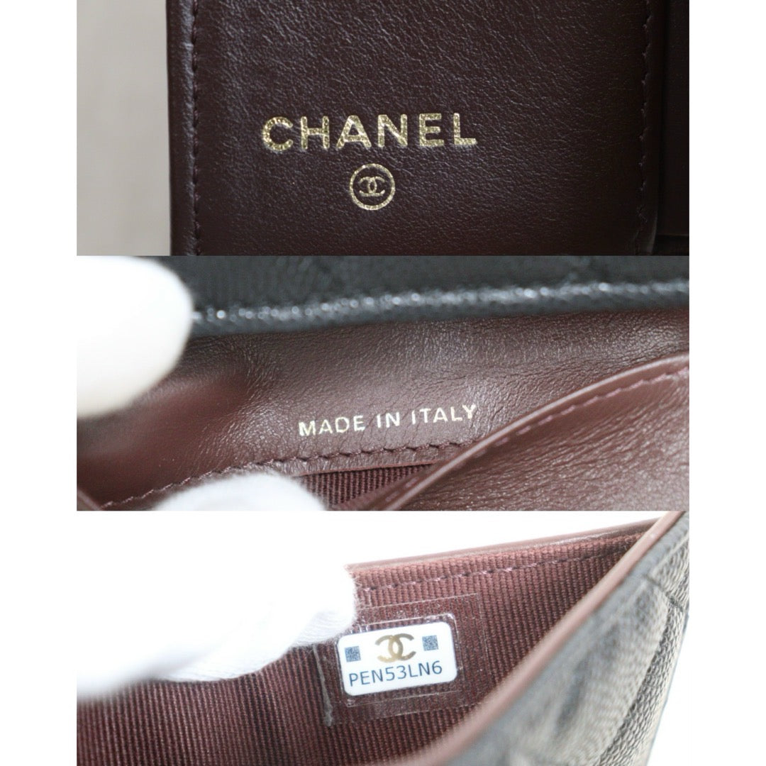 Include Entrupy Certificate of Authenticity｜Very Good ( Rank A)｜ Chanel Caviar Skin Black Wallet IC Chips Model ｜26082004