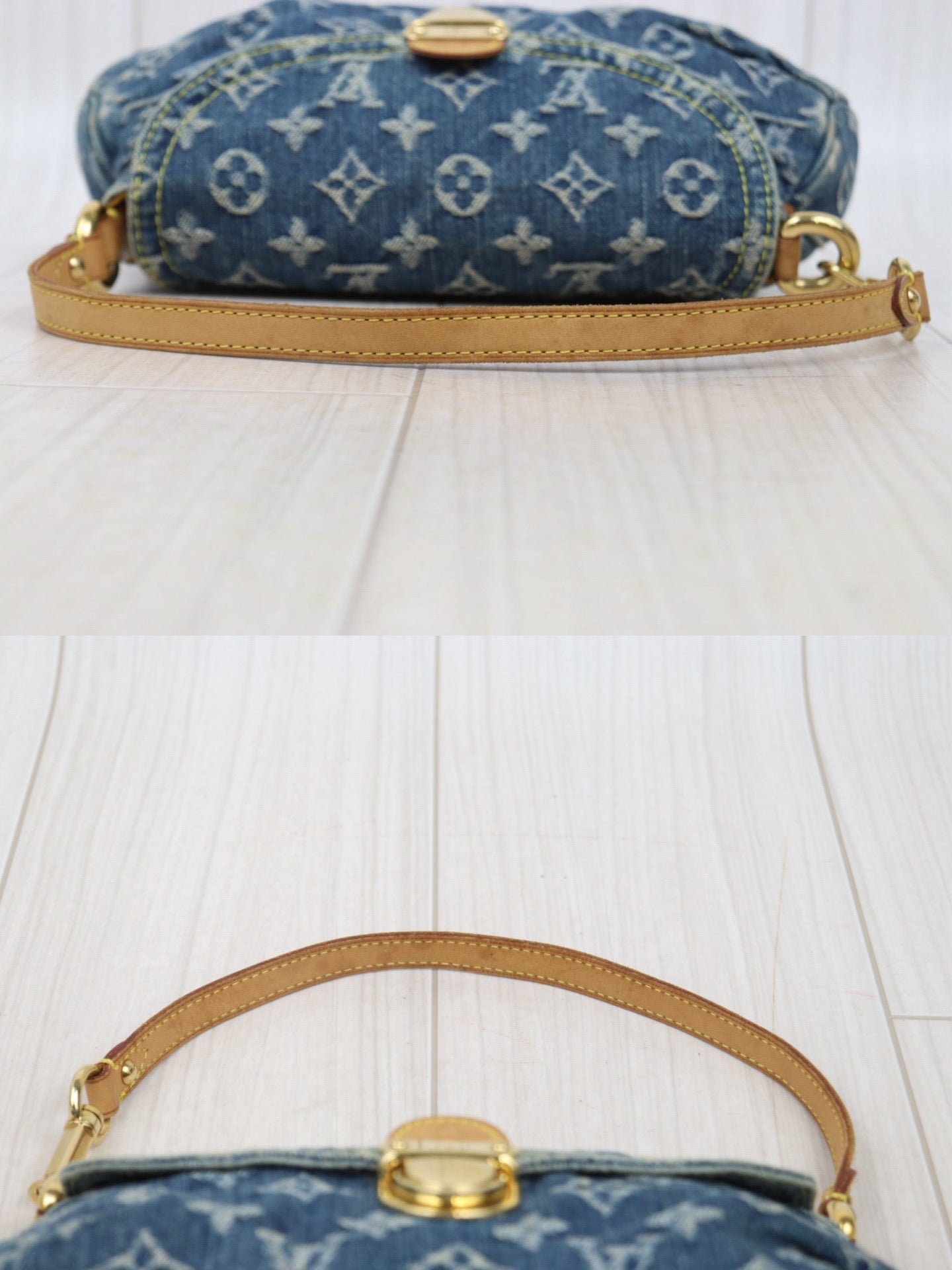 Good ( Rank AB) ｜LV Monogram Denim Mini Pleaty Shoulder Bag Blue｜P25071804