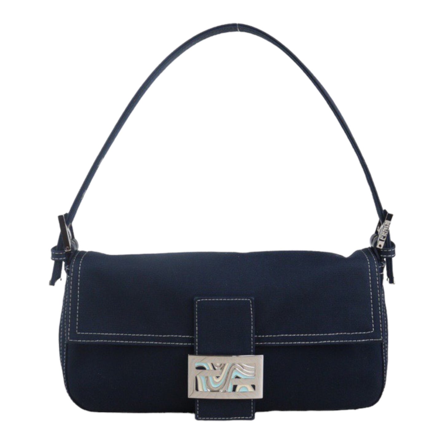 Rank A ｜  FENDI Denim Baguette Shoulder Bag  ｜23090906