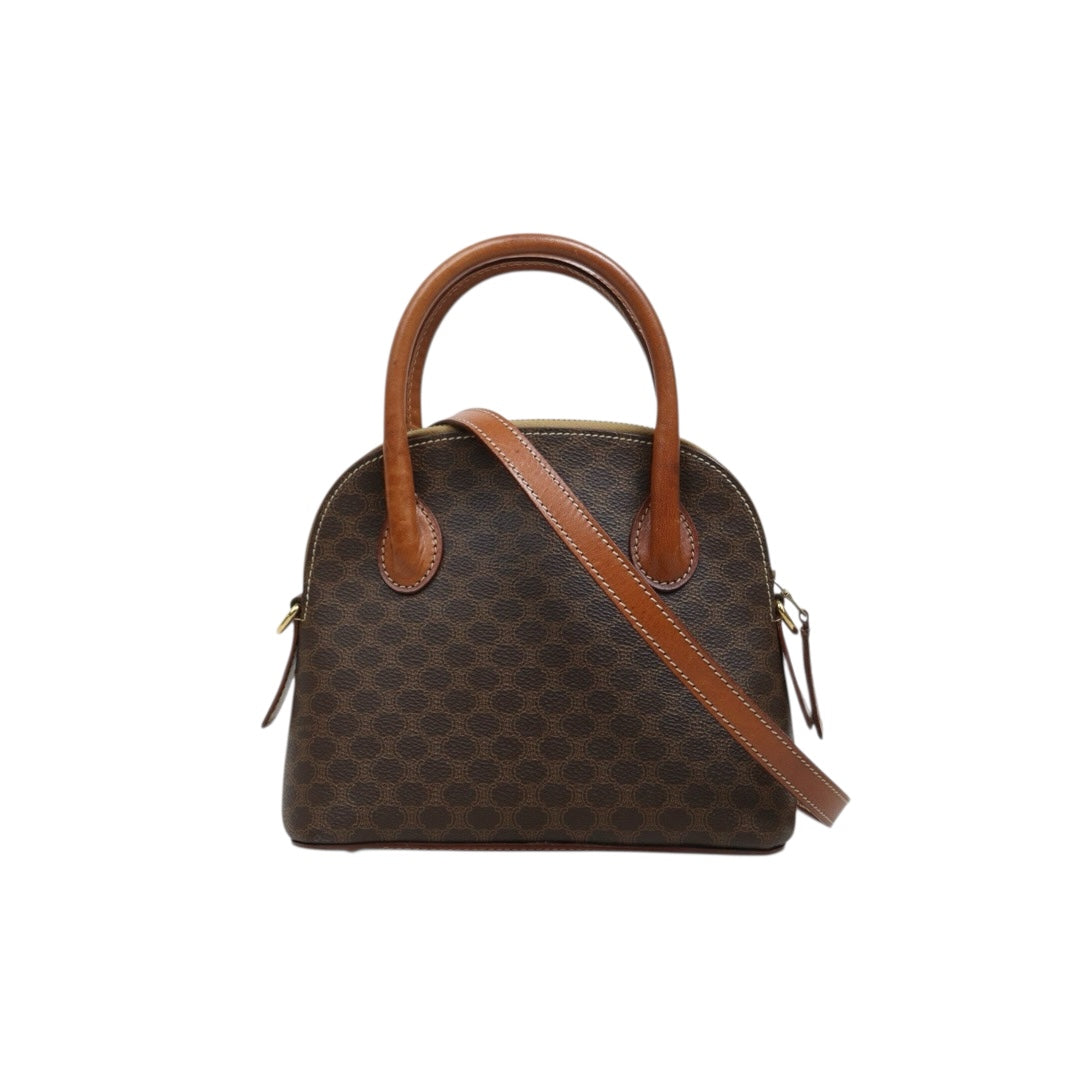 Include Entrupy Certificate of Authenticity｜Good ( Rank AB)｜ CELINE Macadam Bowling Bag Handbag With Shoulder Strap ｜26031905
