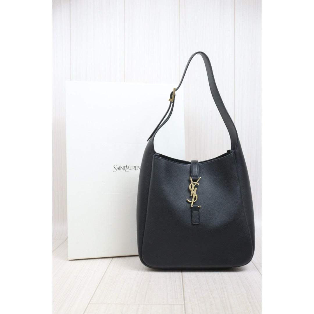 Include Entrupy Certificate of Authenticity｜Very Good ( Rank A)｜  Saint Laurent YSL Calf LeatherHobo Shoulder Bag Black ｜26070908