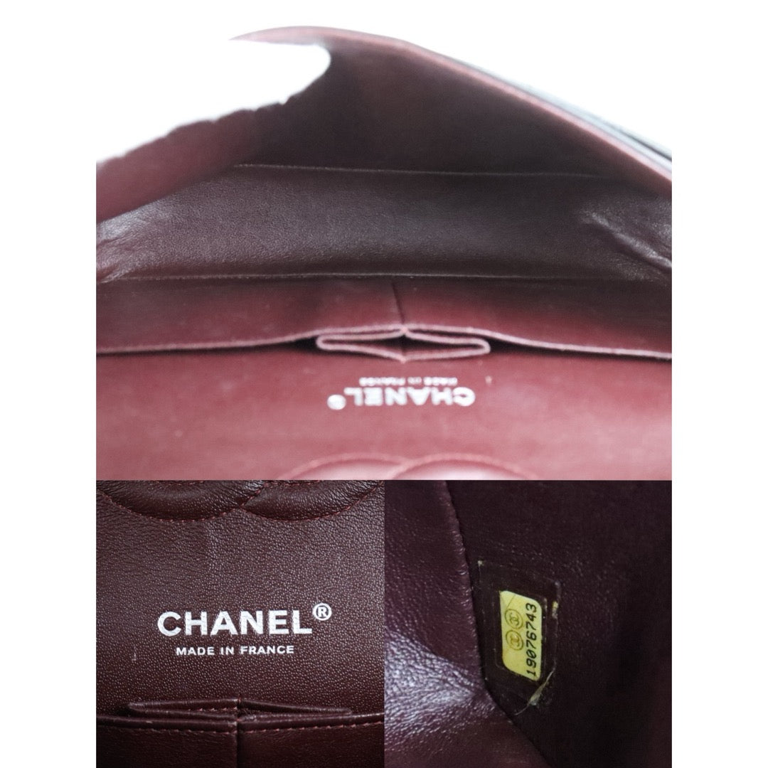 Include Entrupy Certificate of Authenticity｜Good ( Rank AB)｜ CHANEL Lamb Skin Double Flap Shoulder Bag Black Made in 2014 Year｜S26051301