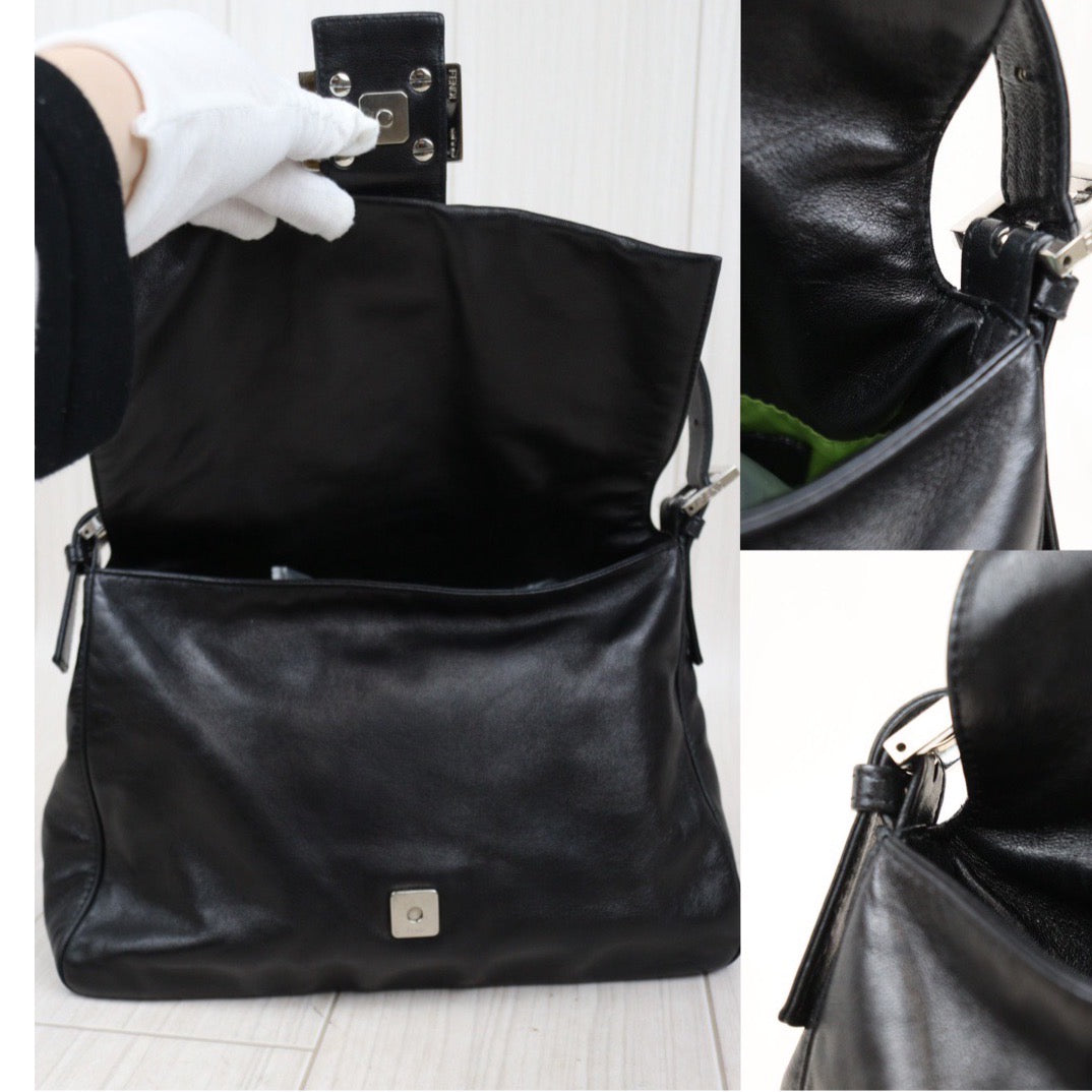 Rank A｜ FENDI Lamb Skin Baguette Shoulder Bag ｜Q24032916