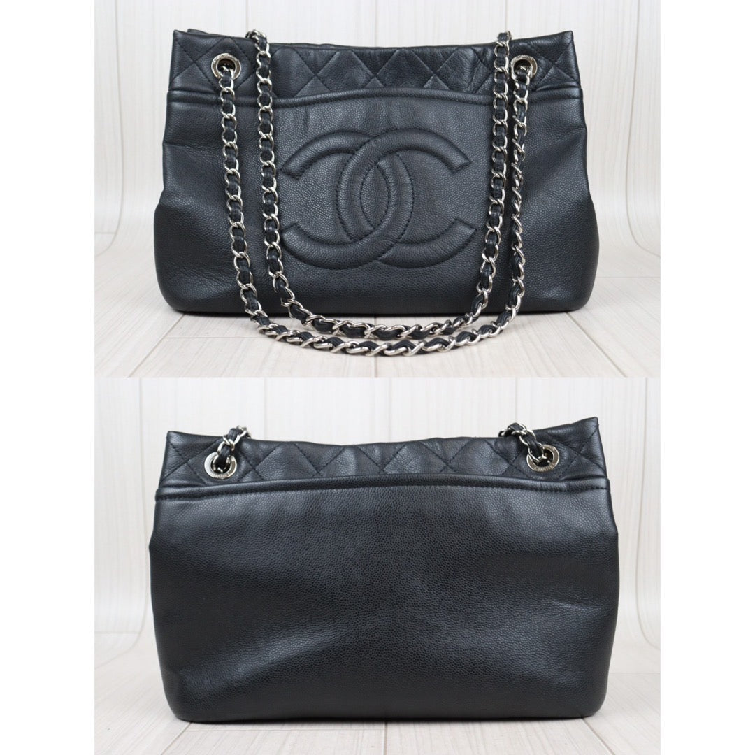 Rank AB ｜ CHANEL Matrasse GST Chain Tote Bag Caviar Skin Black  Made In 2010-2011 Year｜24021907