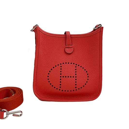 Rank A｜ HERMES Mini Evelyn 16 Shoulder Bag Red T Stamp｜2211146