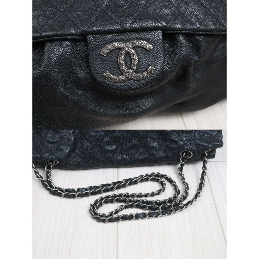 Include Entrupy Certificate of Authenticity｜Fair ( Rank B)｜ CHANEL Caviar Skin Matrasse Chain  Shoulder Bag Black Made In 2010- 2011Year｜S26052506