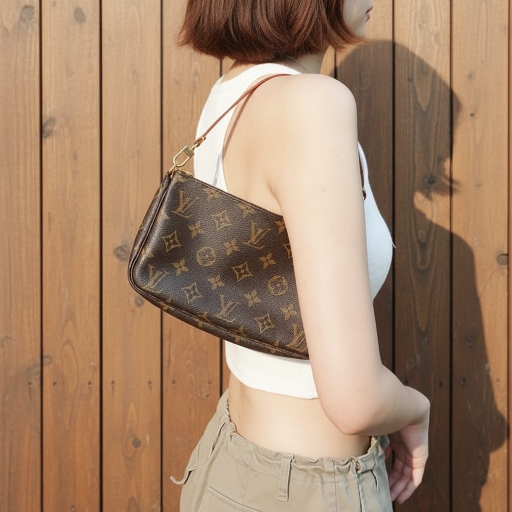 Include Entrupy Certificate of Authenticity｜Good ( Rank AB)｜Louis Vuitton Monogram Pochette Accessoires ｜S25091008