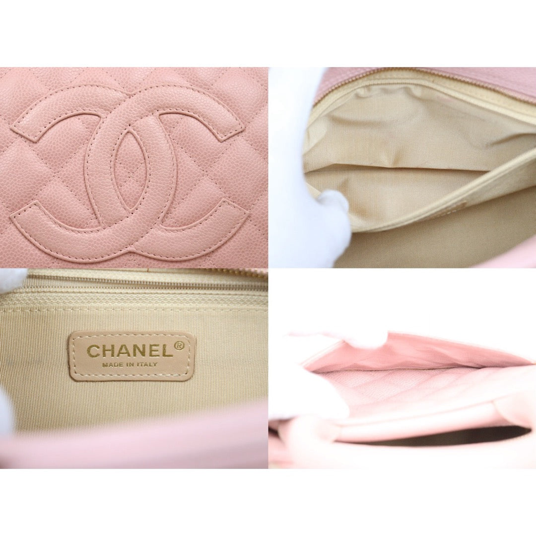 Very Good ( Rank A)｜ CHANEL Caviar Skin Calf Leather Bowling Hand Bag Pink Made In 2003～2004Year｜25122511