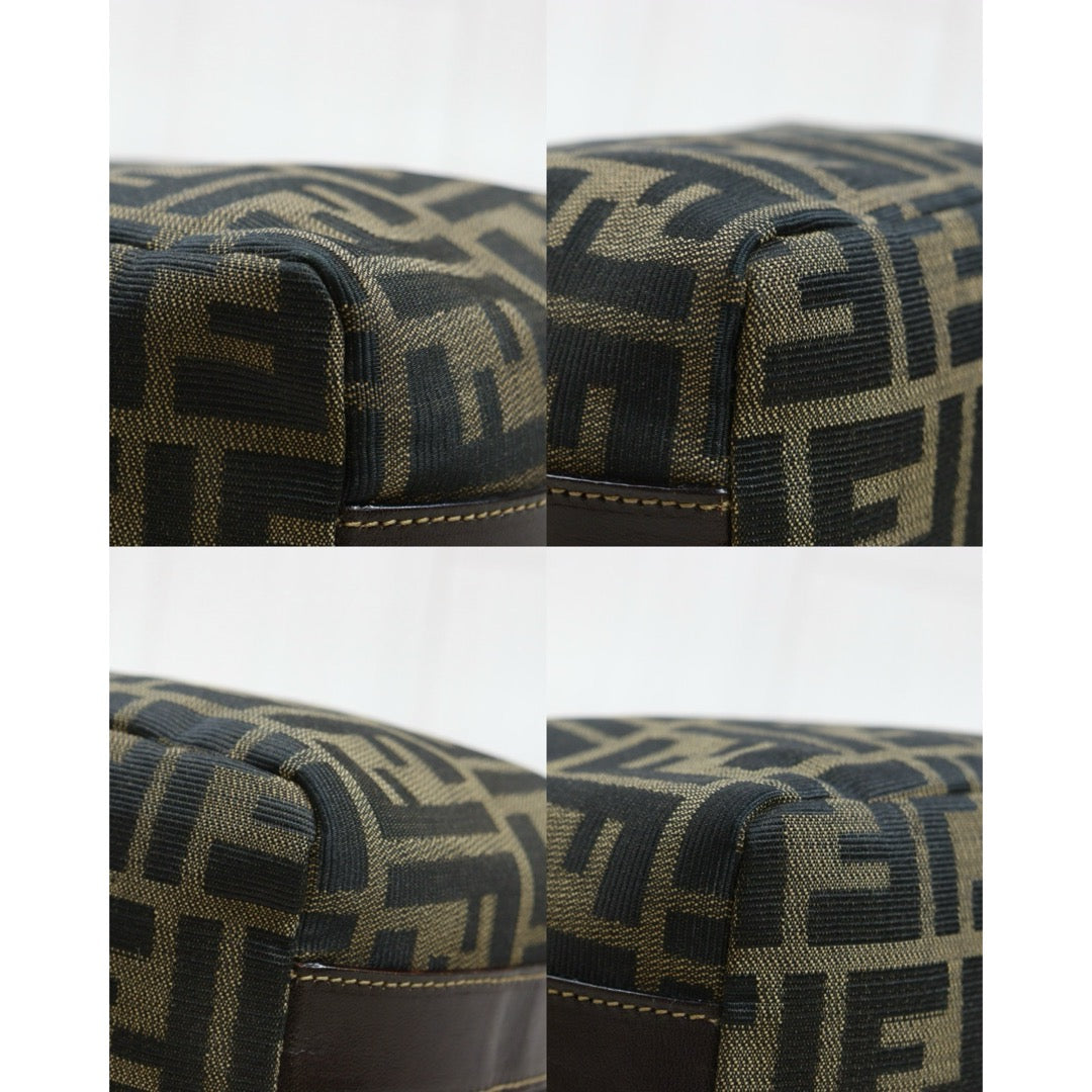 Include Entrupy Certificate of Authenticity｜Good ( Rank AB)｜ FENDI Zucca  Mini Vanity Pouch｜26101302