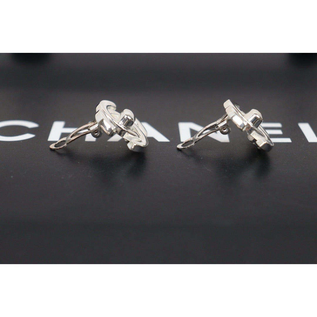 Good ( Rank AB) ｜CHANEL Vintage Silver Plating Earrings Made In 1996 Year PM｜25120807
