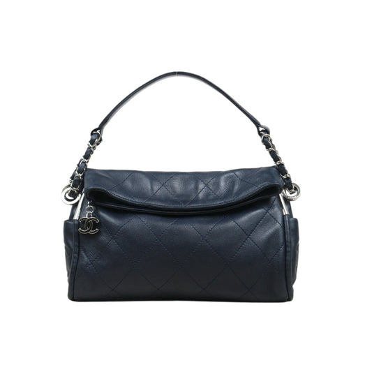 Good ( Rank AB)｜ CHANEL  Lambskin Matrasse Chain Hobo HandBag Dark Blue Made In 2008 - 2009Year｜A25101612