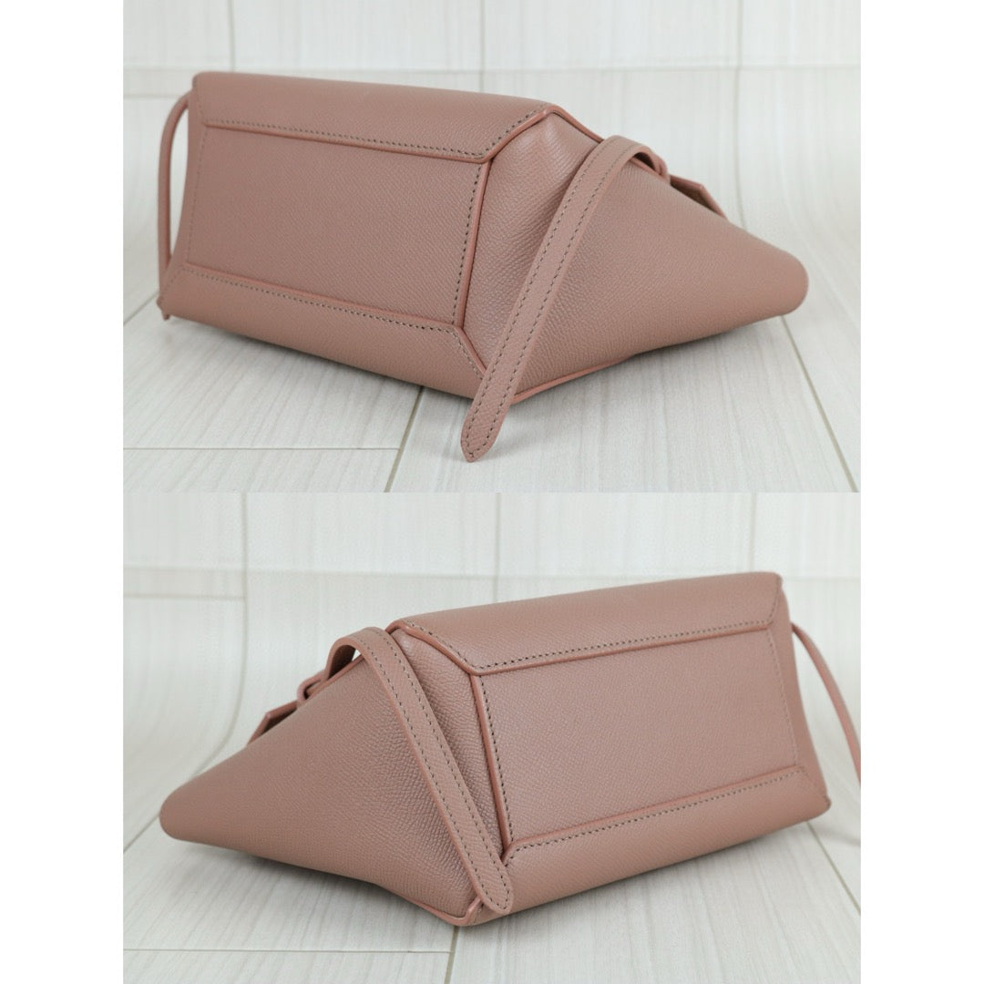 Very Good ( Rank A)｜CELINE Leather Calf Belt Nano Handbag Shoulder Bag Desert Rose｜S25042811
