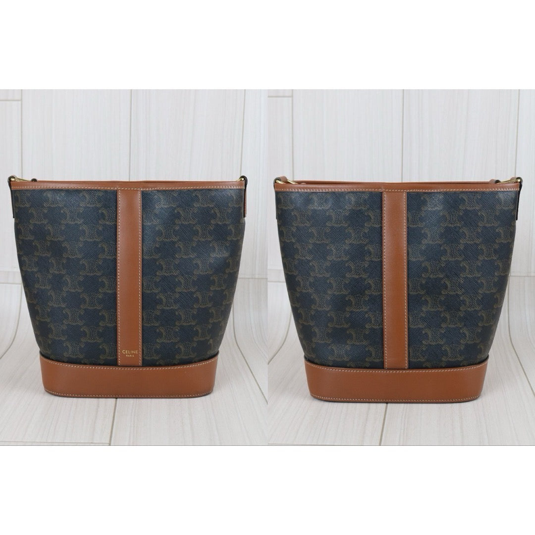 Include Entrupy Certificate of Authenticity｜Very Good ( Rank A)｜ Celine Triomphe Bucket Bag｜S26080604