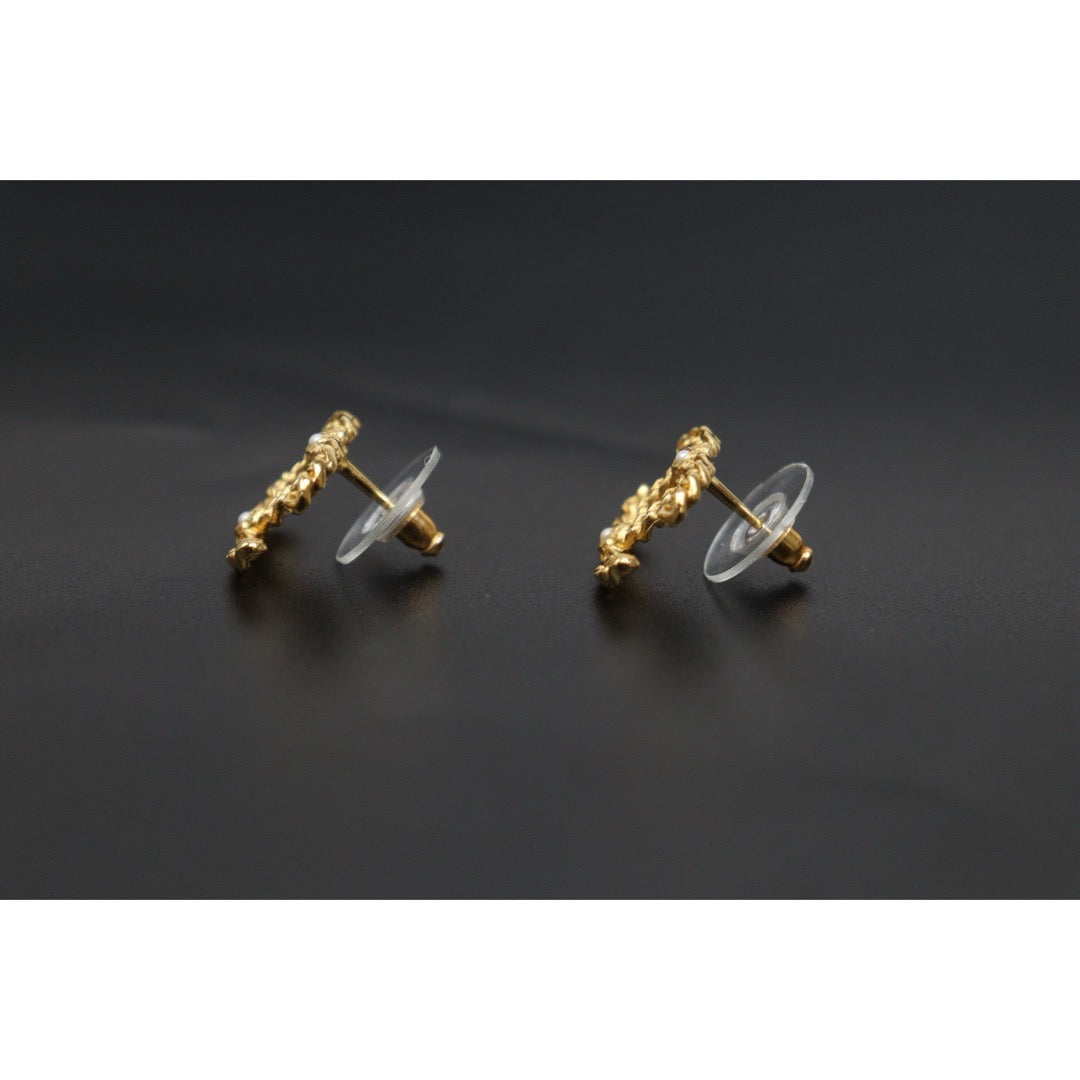 Include Authentic Detective Certificate of Authenticity｜Very Good ( Rank A) ｜CHANEL A18K COCO Mark  Chain Earrings Made In 2018Year｜S26031011