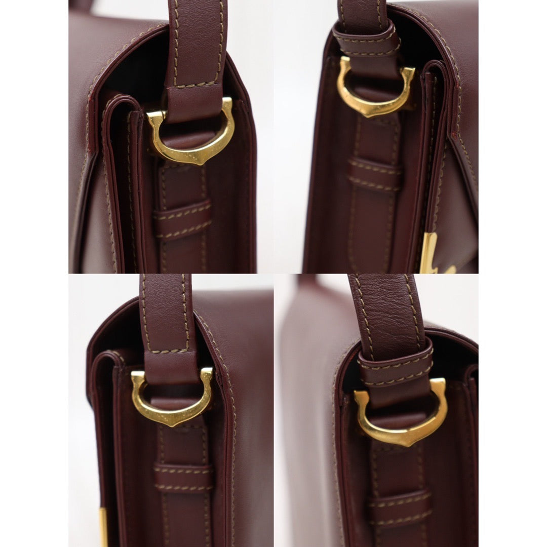 Rank A ｜ Cartier Trinity Bordeaux Leather  Shoulder Bag｜24060318