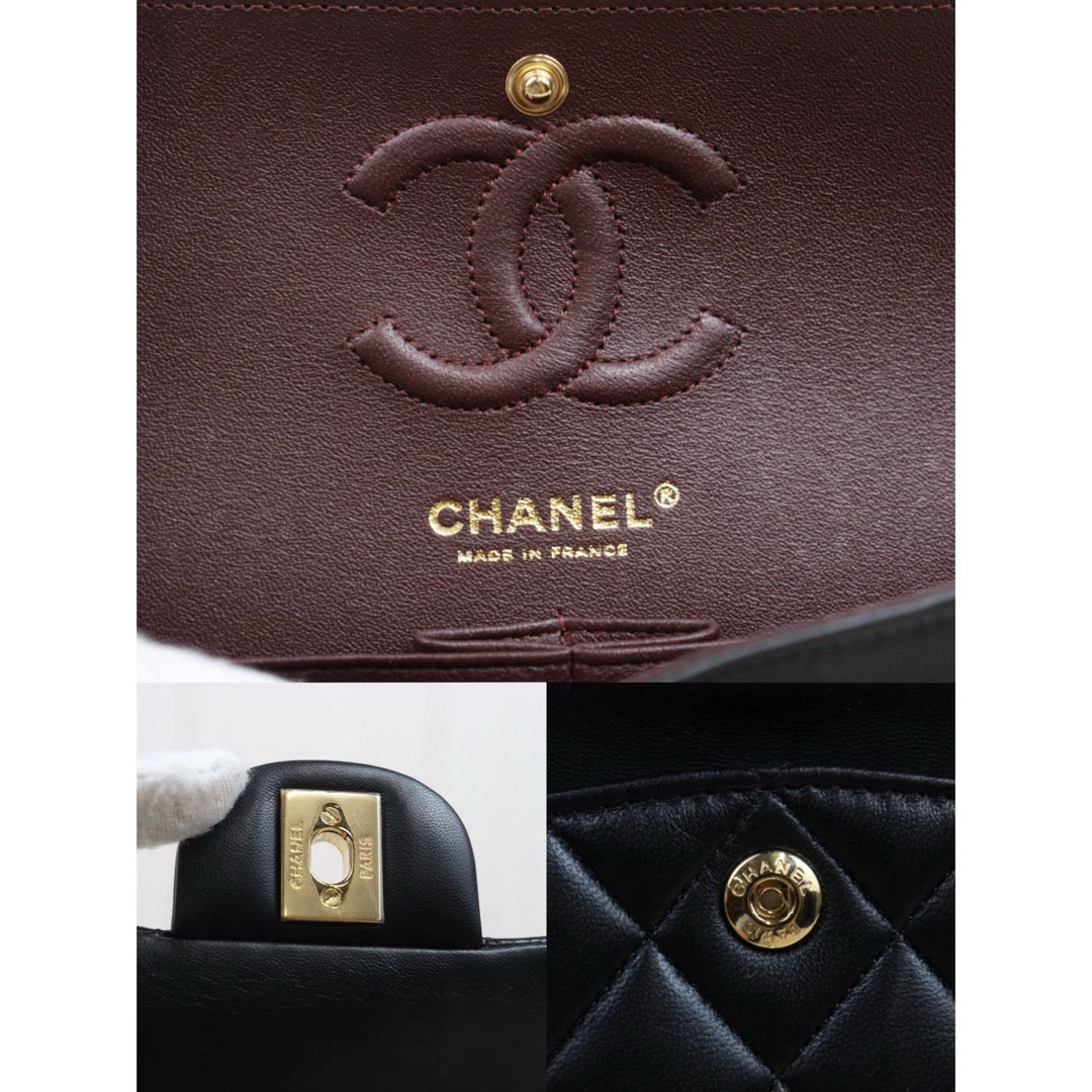 Excellent（Rank SA）｜ Full Set CHANEL Lamb Skin Matrasse Double Flap 23 Shoulder Bag Black Made In 2021-2022Year｜S25081009