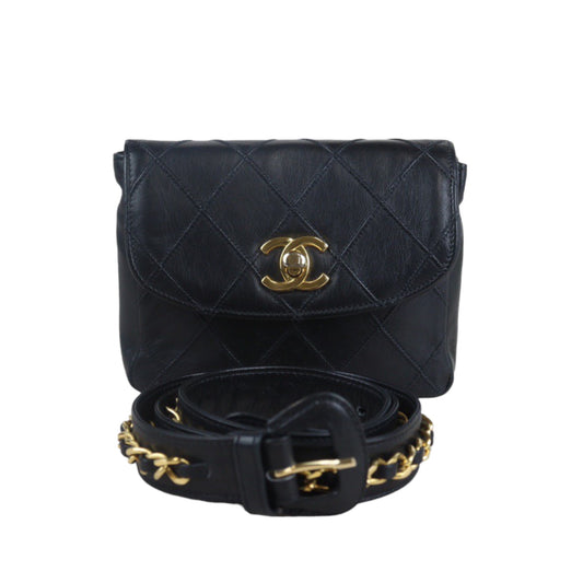 Rank A ｜ CHANEL Matrasse Lambskin Waist Bag｜23082619