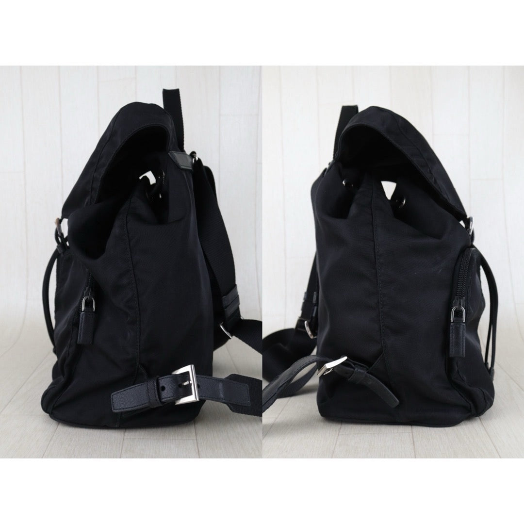 Include Entrupy Certificate of Authenticity｜Very Good ( Rank A) ｜Prada  Nylon Black Backpack Medium New Model｜S26080619