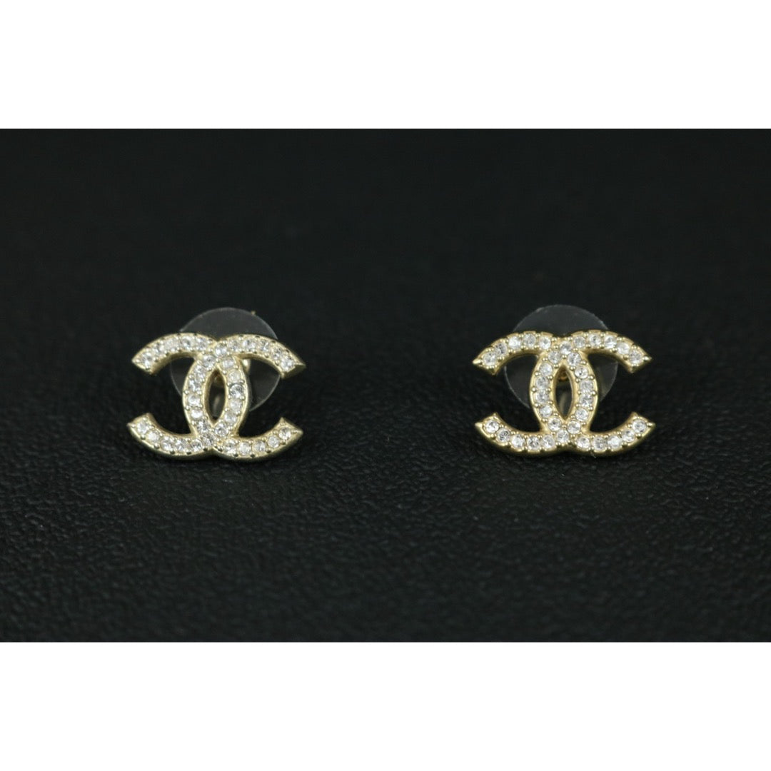 Include Authentic Detective Certificate of Authenticity｜Very Good ( Rank A) ｜CHANEL A14K COCO Mark Rhinestone Earrings Made In 2014Year｜S26040810
