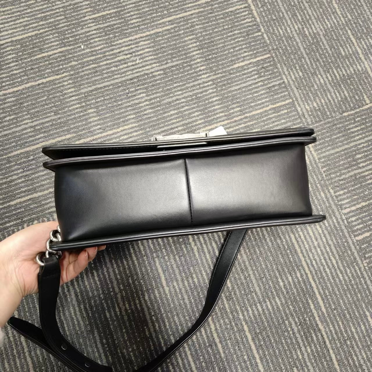 Good ( Rank AB)｜CHANEL Lamb Skin  LeBoy Chain Shoulder Bag Medium Black Made In 2019 Year