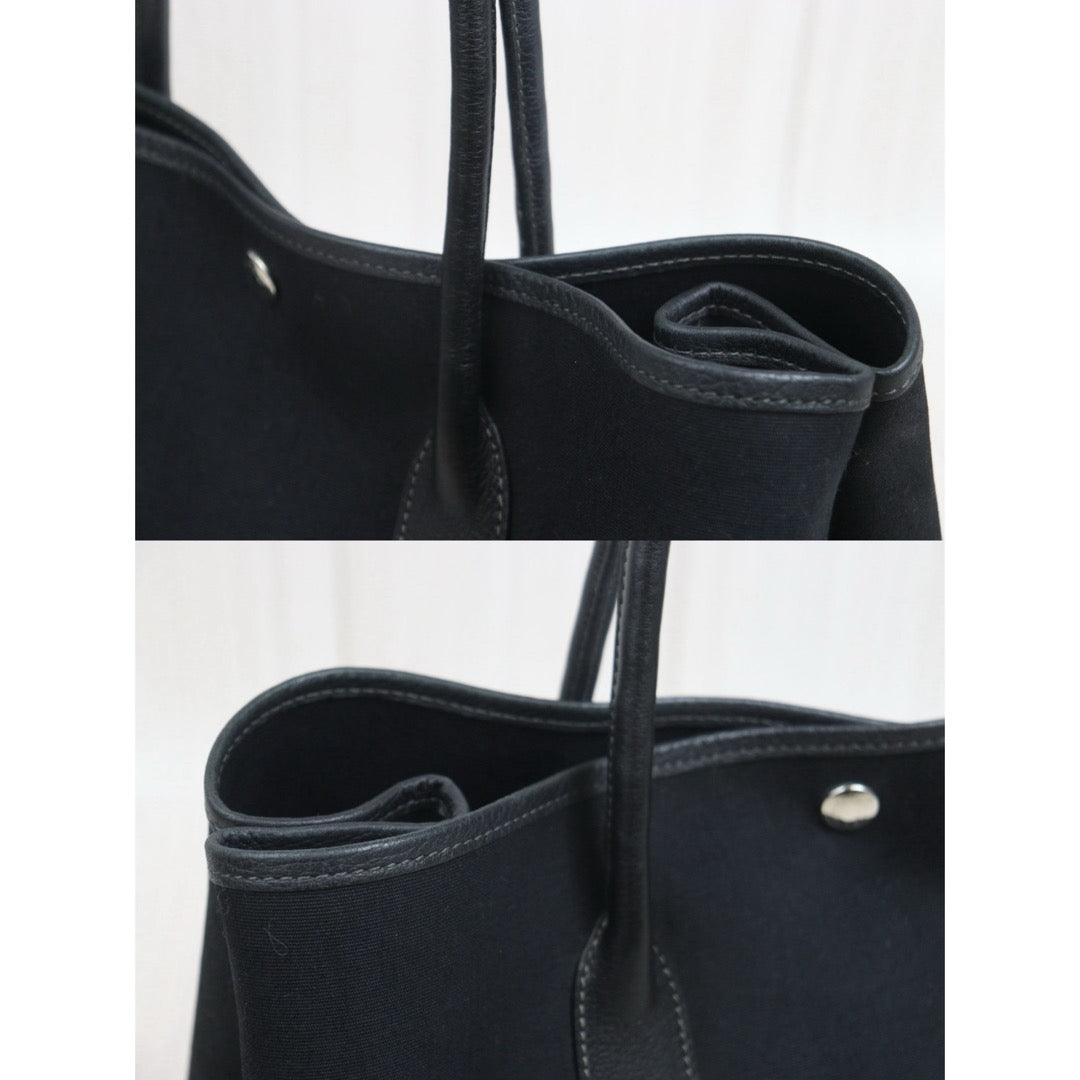Include Entrupy Certificate of Authenticity｜Good ( Rank AB)｜ HERMES Garden Party 36 Black Handbag □G Stamp Made In 2003Year｜26062908