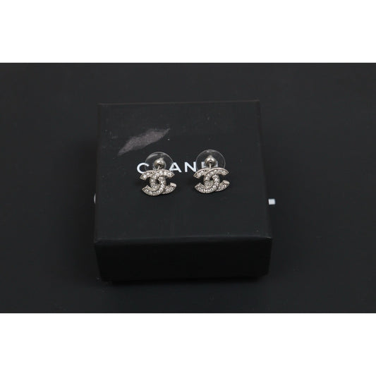 Include Authentic Detective Certificate of Authenticity｜Very Good ( Rank A)｜ CHANEL A21C COCO Mark Rhinestone Earrings Made In 2021Year｜26051808