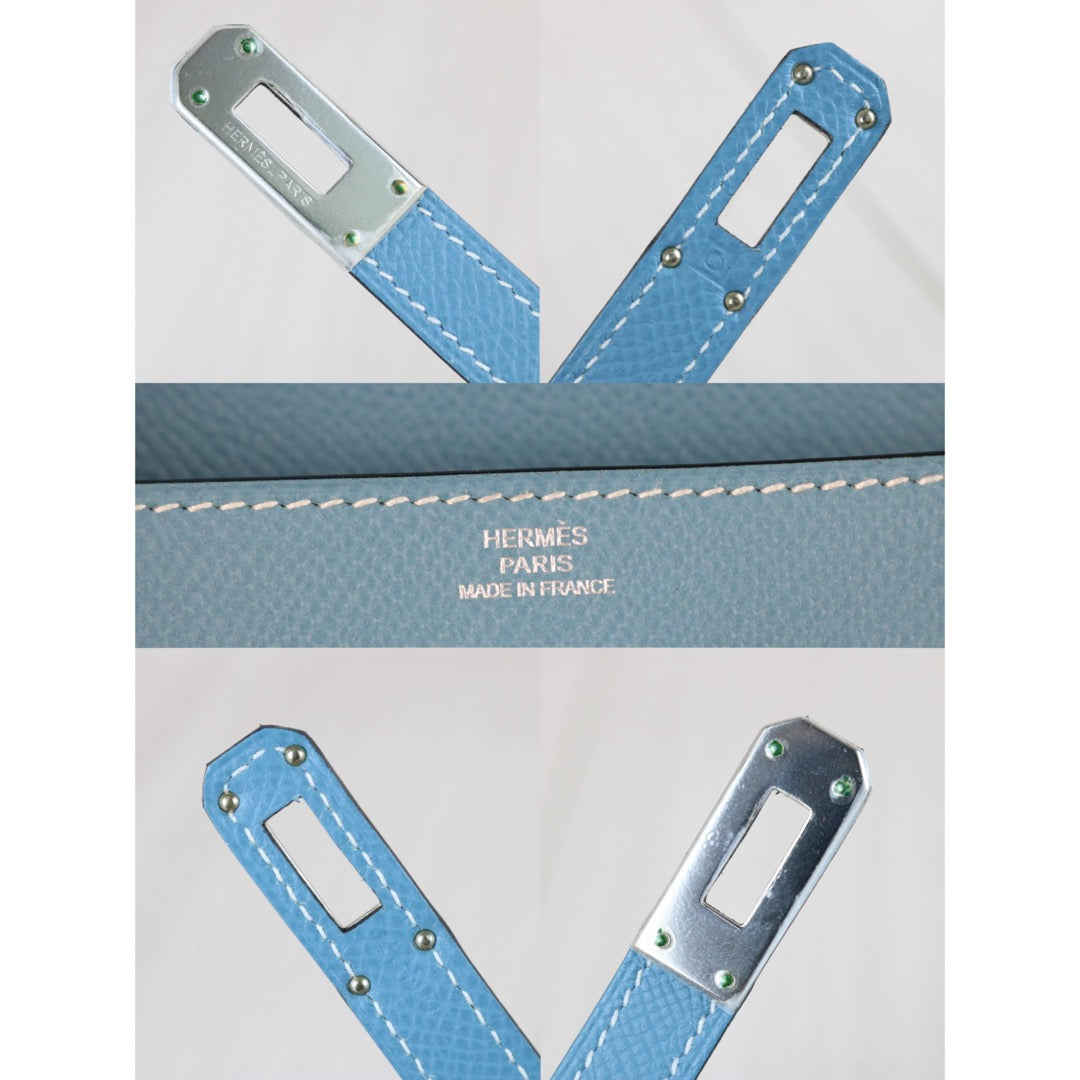 Excellent（Rank SA)｜ HERMES Epson Kelly Long Wallet Blue Jean □O Stamp Made In 2011Year｜X25121403