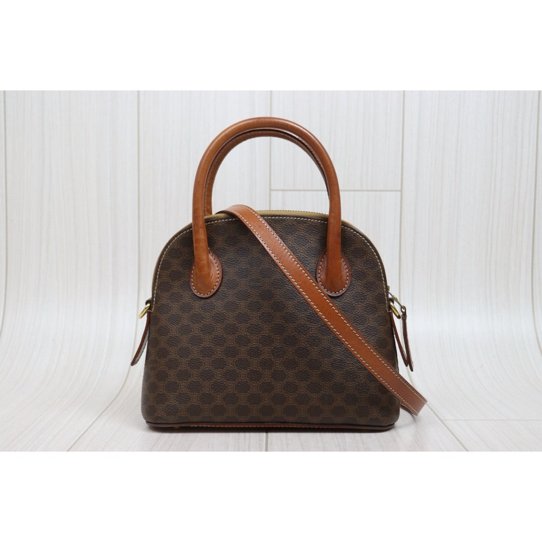 Include Entrupy Certificate of Authenticity｜Good ( Rank AB)｜ CELINE Macadam Bowling Bag Handbag With Shoulder Strap ｜26031905