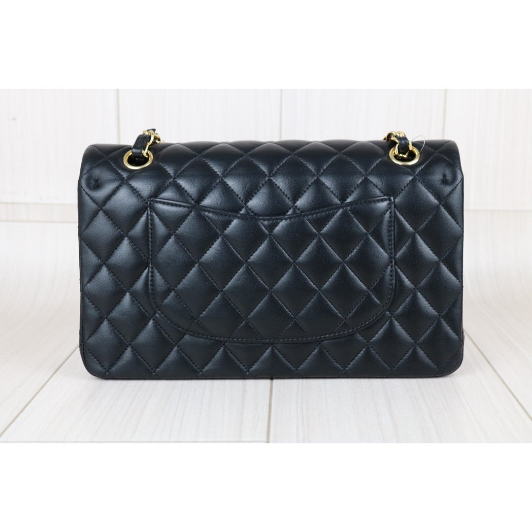 Include Entrupy Certificate of Authenticity｜Very Good ( Rank A)｜ CHANEL Lamb Skin Matrasse Chain Double Flap 25 Shoulder Bag  Black Made In 2018-2019Year｜S26101201