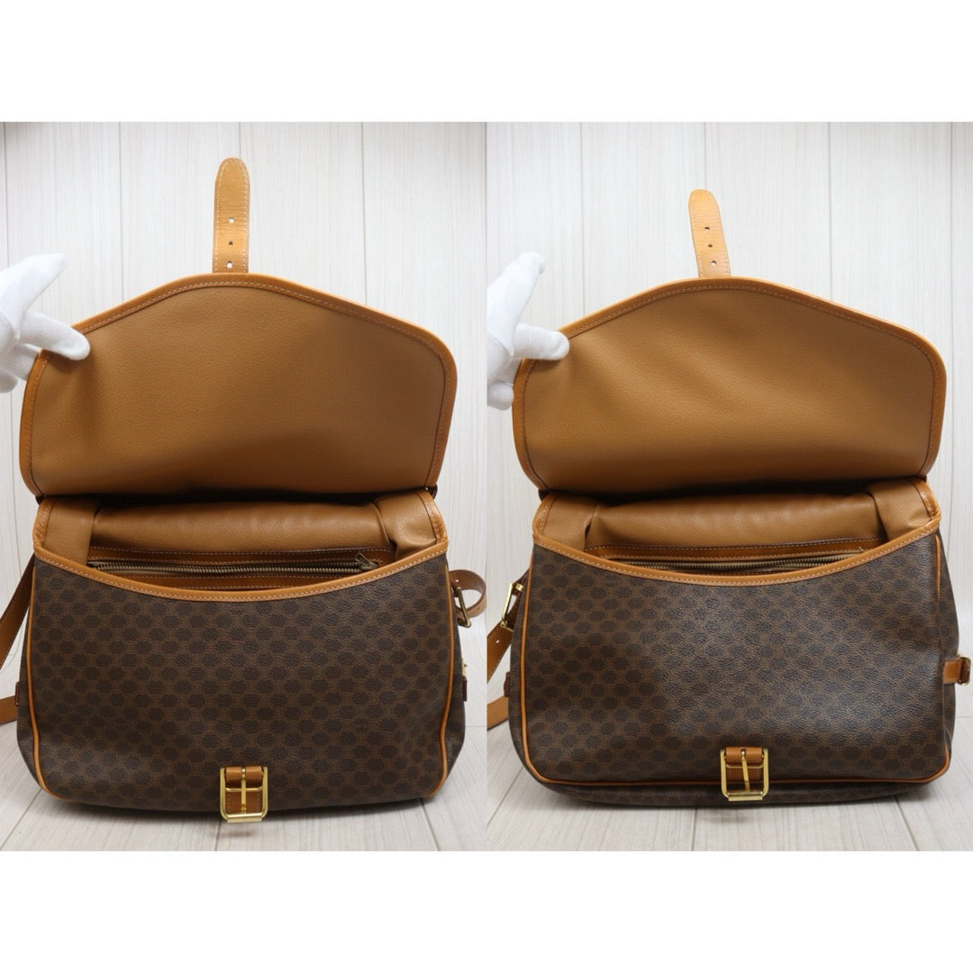 Include Entrupy Certificate of Authenticity｜Very Good ( Rank A)｜ CELINE Macadam Saumur Shoulder Bag ｜26070318
