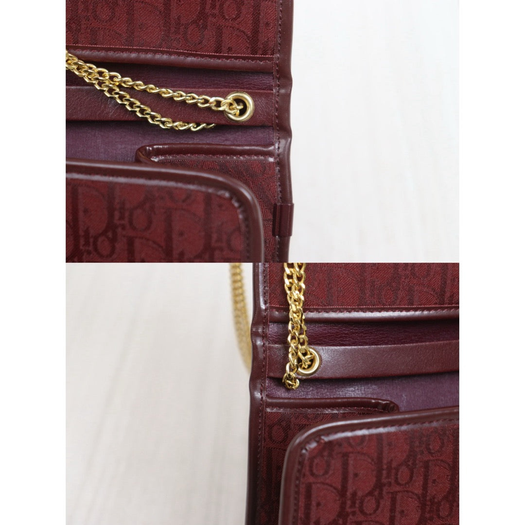 Include Entrupy Certificate of Authenticity｜Very Good ( Rank A)｜Dior Oblique Chain Bag  Burgundy｜26091402