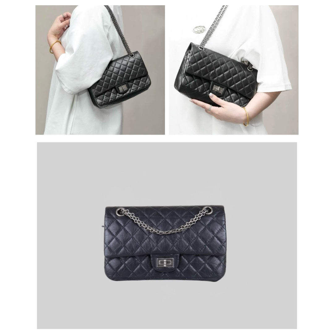 Very Good ( Rank A)｜ CHANEL 2.55 Matelasse Small Black Chain Shoulder Bag Made in 2018-2019 Year｜H25011319