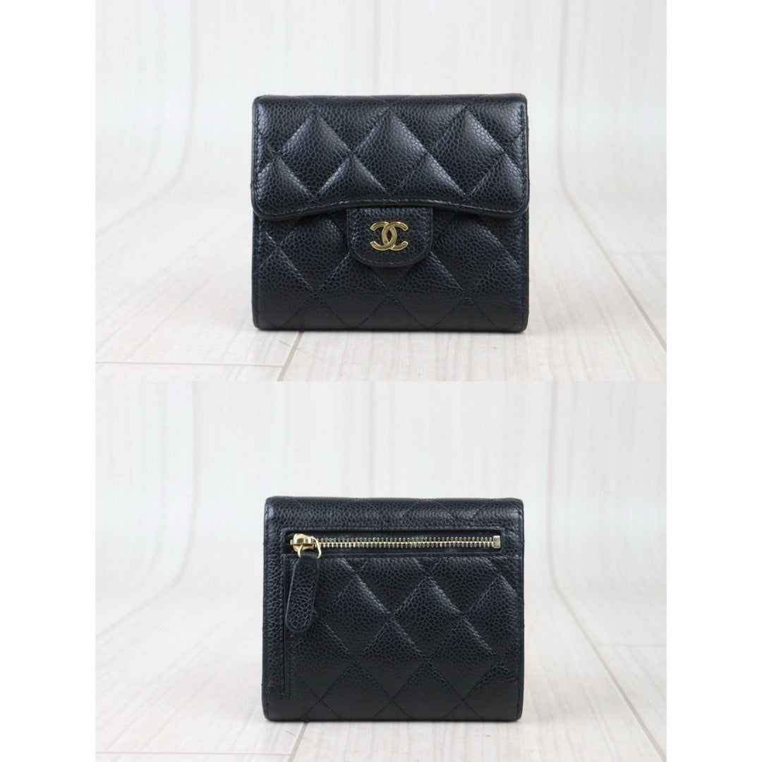 Good ( Rank AB)
｜Chanel Caviar Skin Black Wallet Made In 2018-2019Year｜24081910