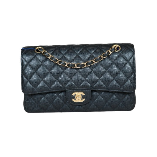 Excellent（Rank SA）｜ CHANEL Caviar Skin Matrasse Double Flap 25 Shoulder Bag Black Made In 2019Year  ｜S24080803