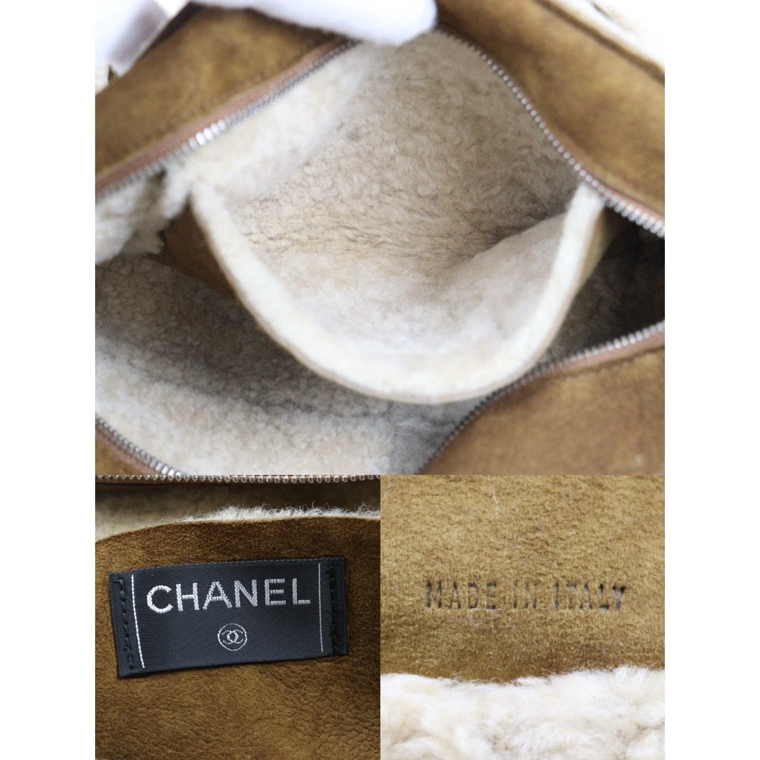 Good ( Rank AB)｜ CHANEL Suede Teddy Wool Shoulder Bag Brown Made In 2000-2002Year｜25082705