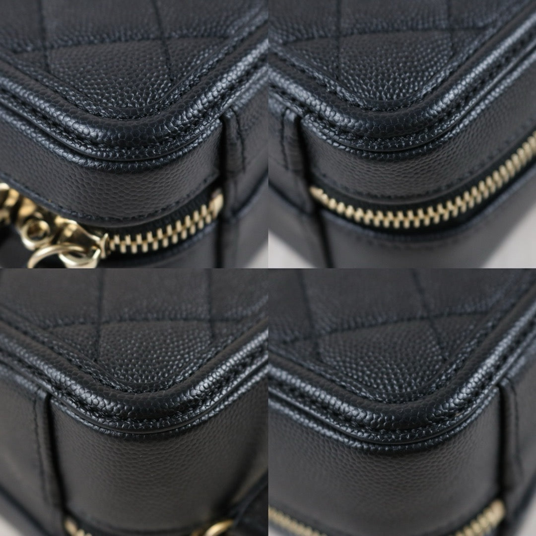 Very Good ( Rank A)｜ CHANEL  Caviar Skin Leather Calf Leather Mini  Vanity Shoulder Bag  Made In 2019～2020Year ｜R24111206