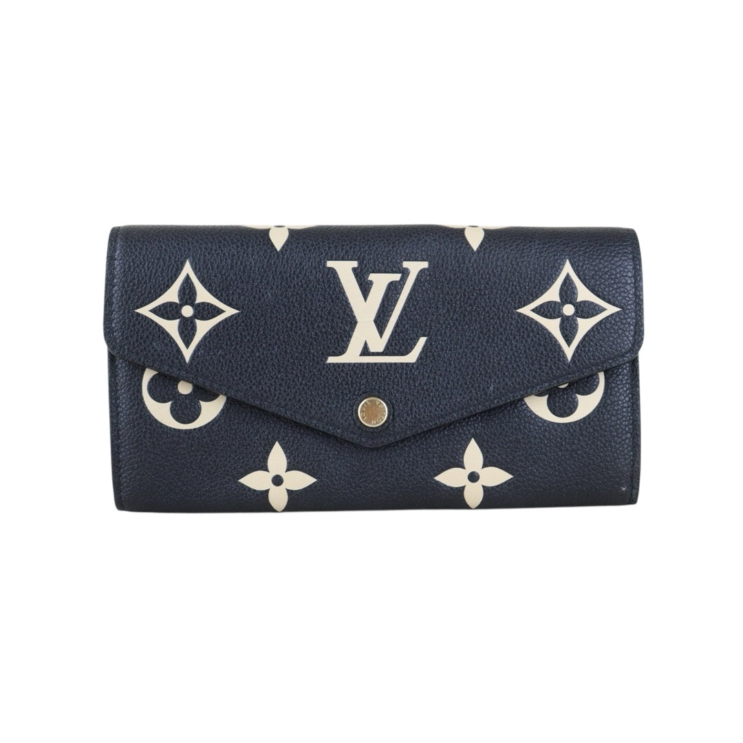 Official price: ¥147,400 JPY ｜ Include Entrupy Certificate of Authenticity｜Very Good ( Rank A)｜ Louis Vuitton Monogram Empreinte Long Wallet Black and Turtledove｜Z26100208